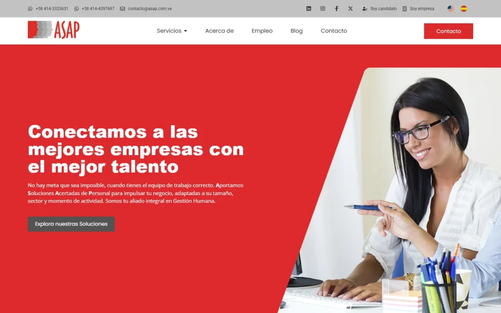 ASAP Gestión Humana: página de inicio