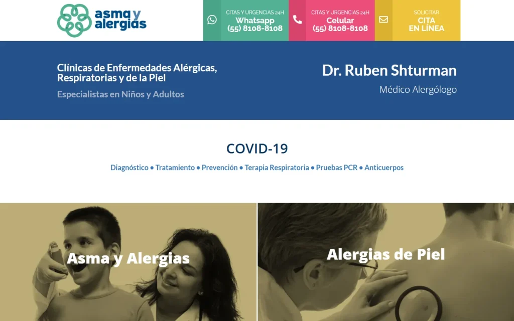 Asma y Alergias: página de inicio