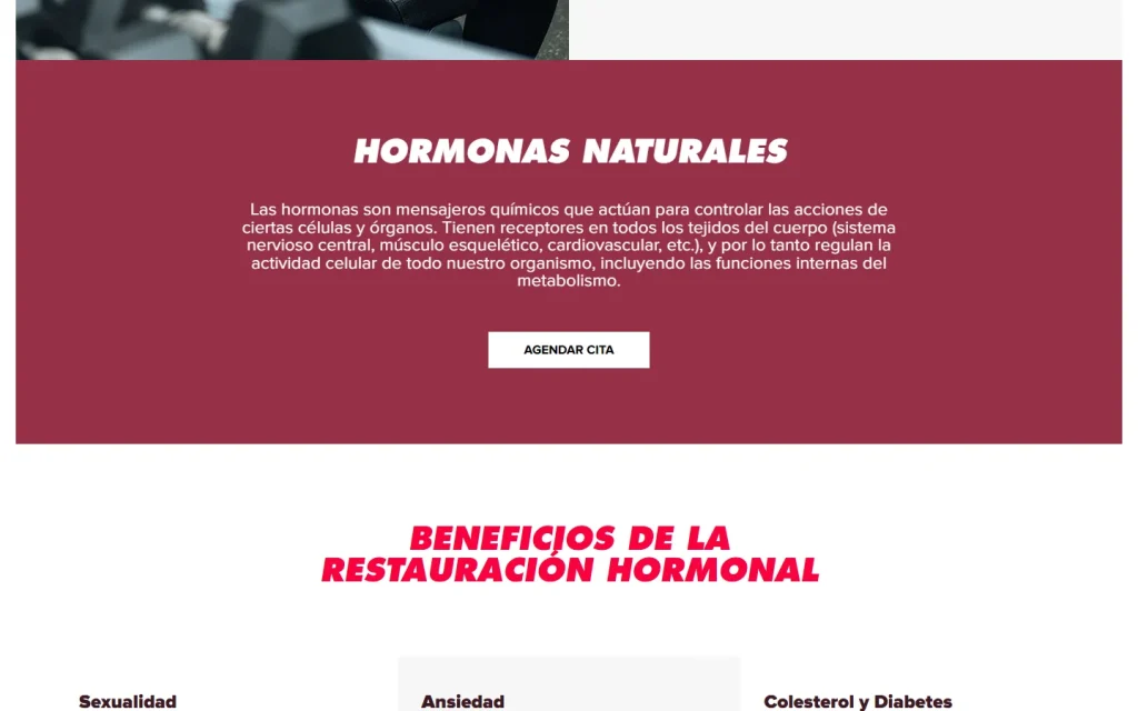BeHormonas: sección del sitio