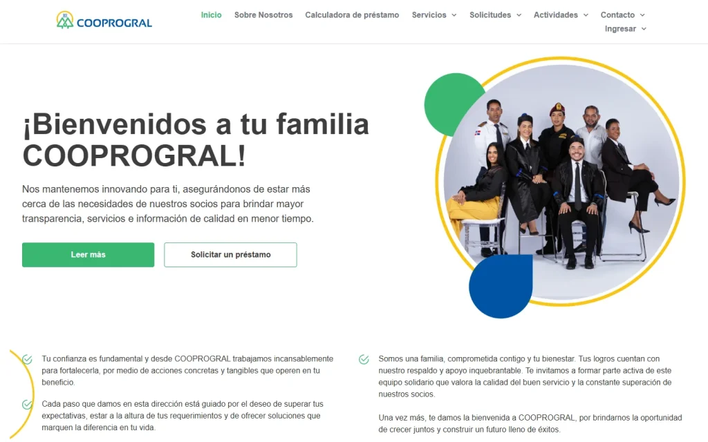 Cooprogral: página de inicio
