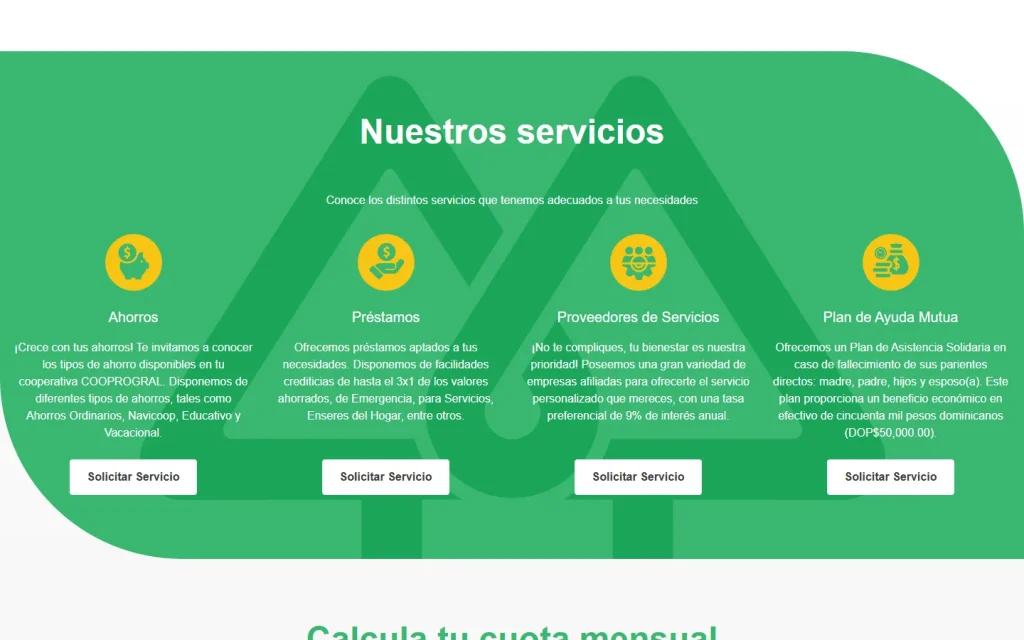 Cooprogral: sección del sitio