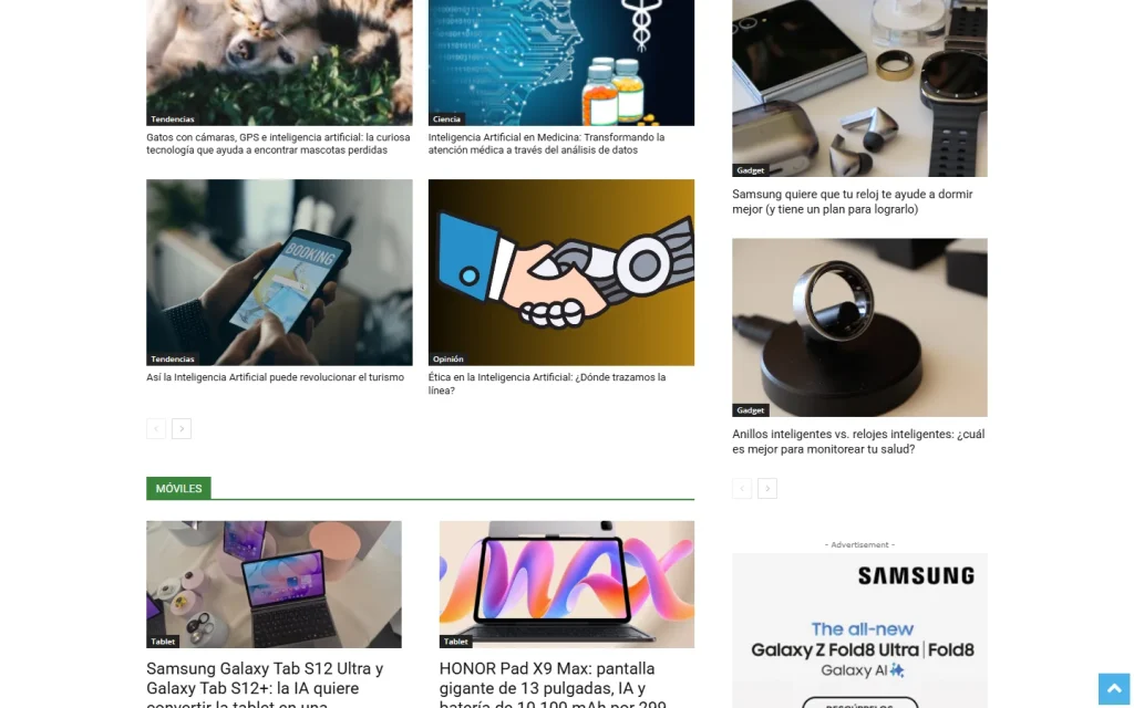 GizTab: sección del sitio