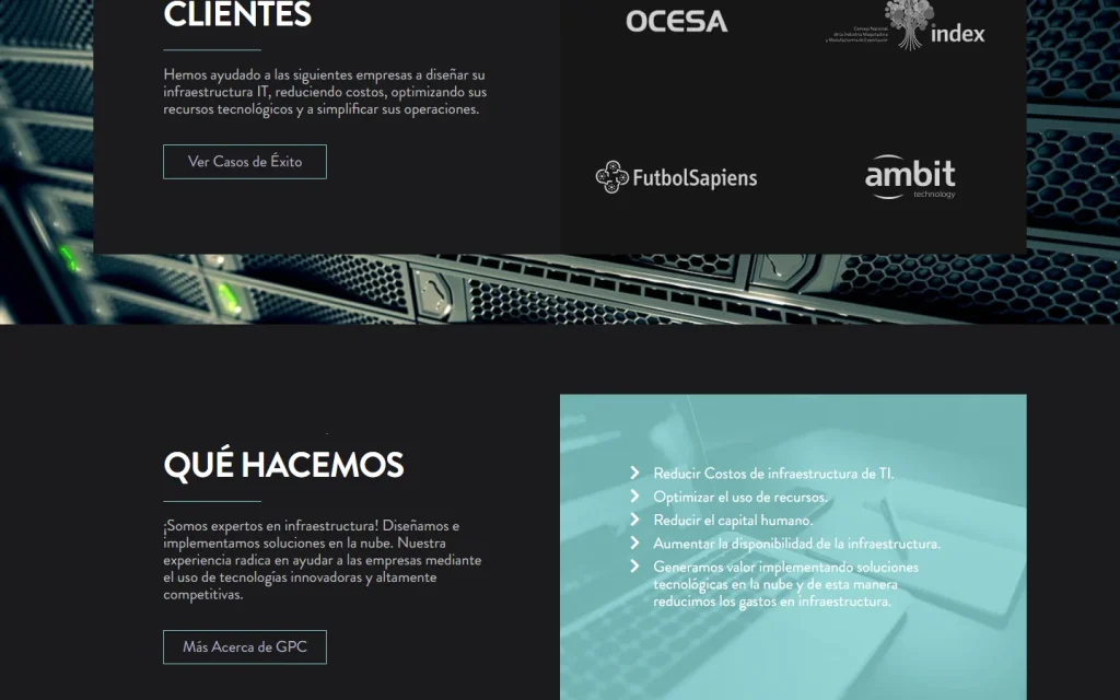 GPC Inc.: sección del sitio