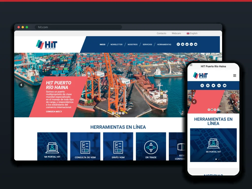 HIT Puerto Río Haina: sitio en escritorio y móvil