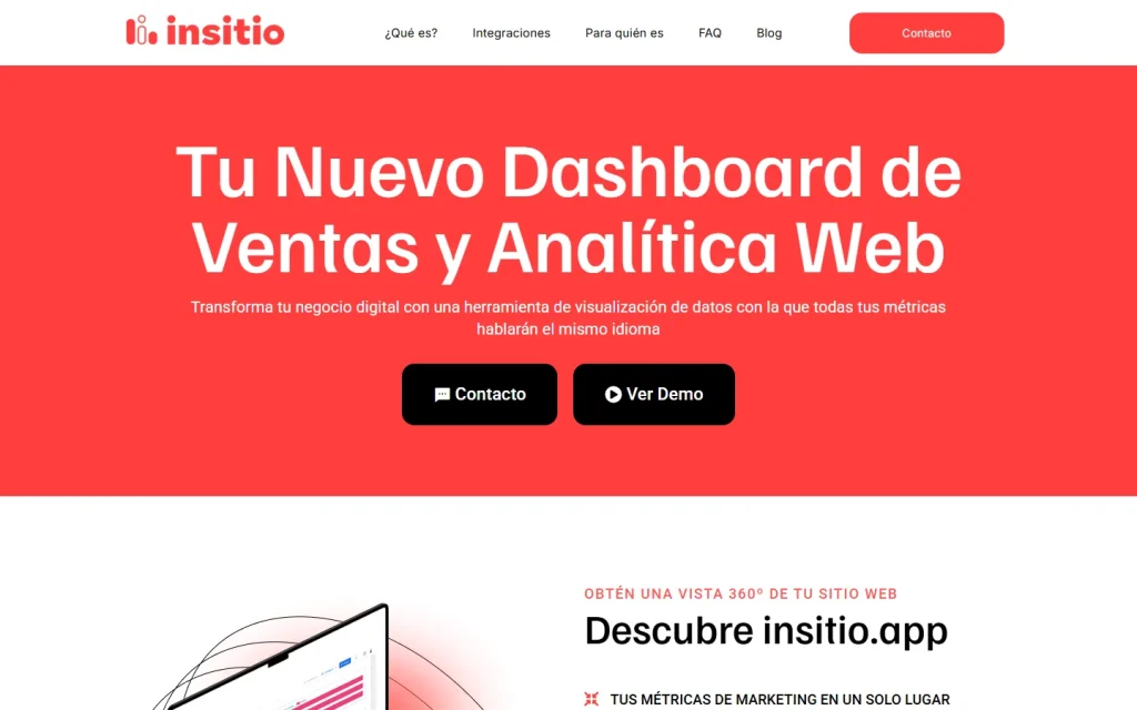 Insitio.app: página de inicio