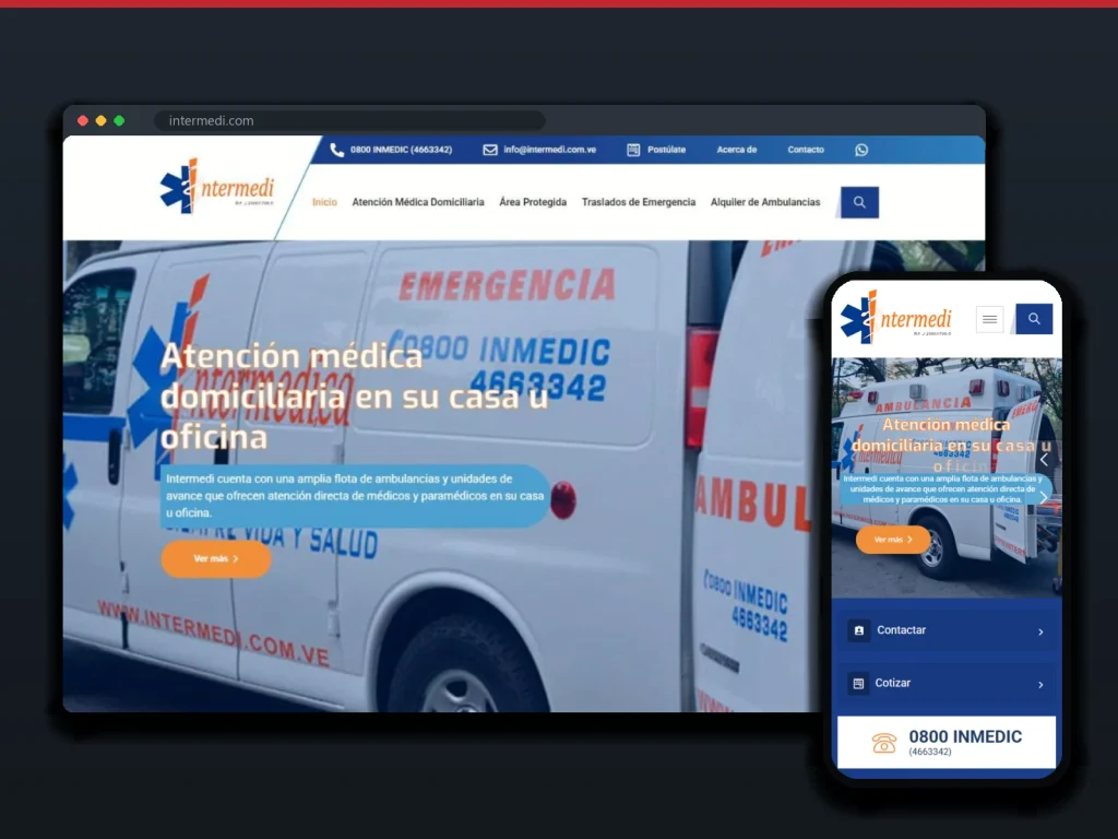 Intermedi: sitio en escritorio y móvil