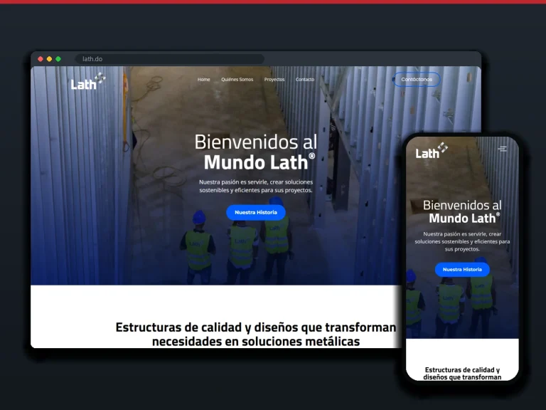 Lath: sitio en escritorio y móvil
