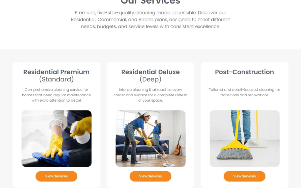 LuxClean: sección del sitio