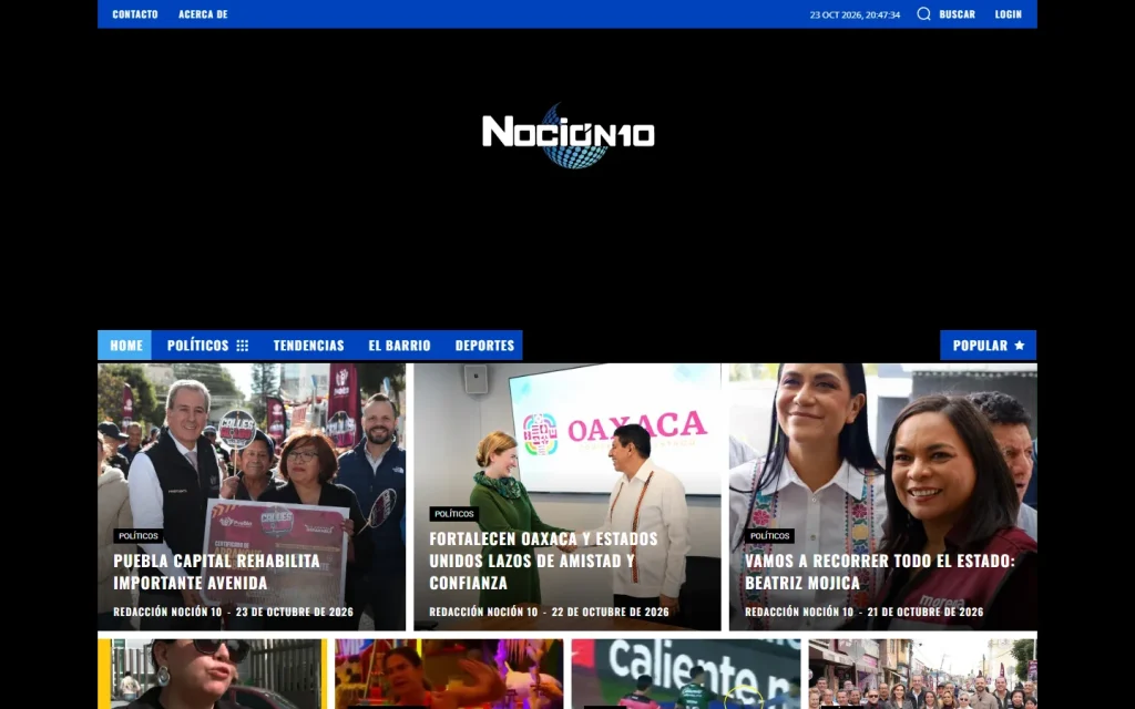 Noción10: página de inicio