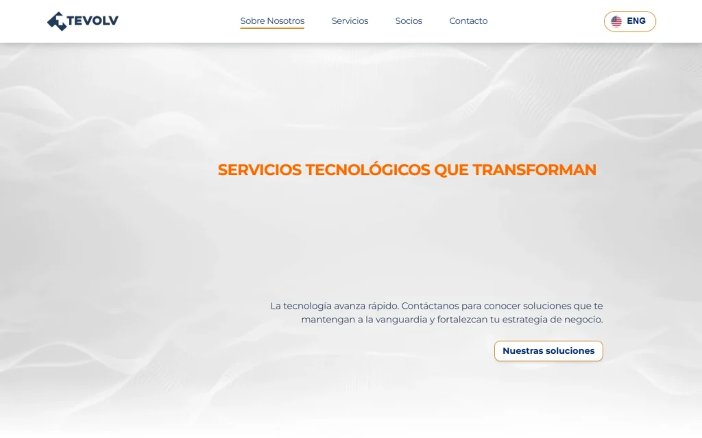Tevolv: página de inicio