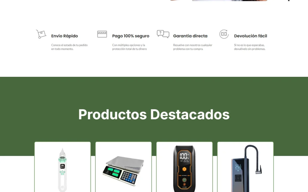 Vekkshop: sección del sitio
