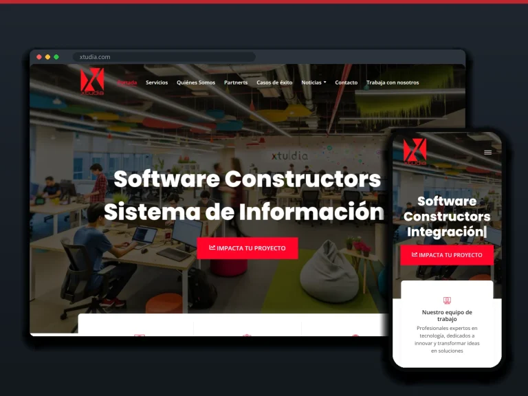 Xtudia: sitio en escritorio y móvil