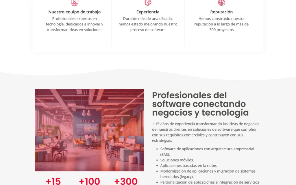 Xtudia: sección del sitio